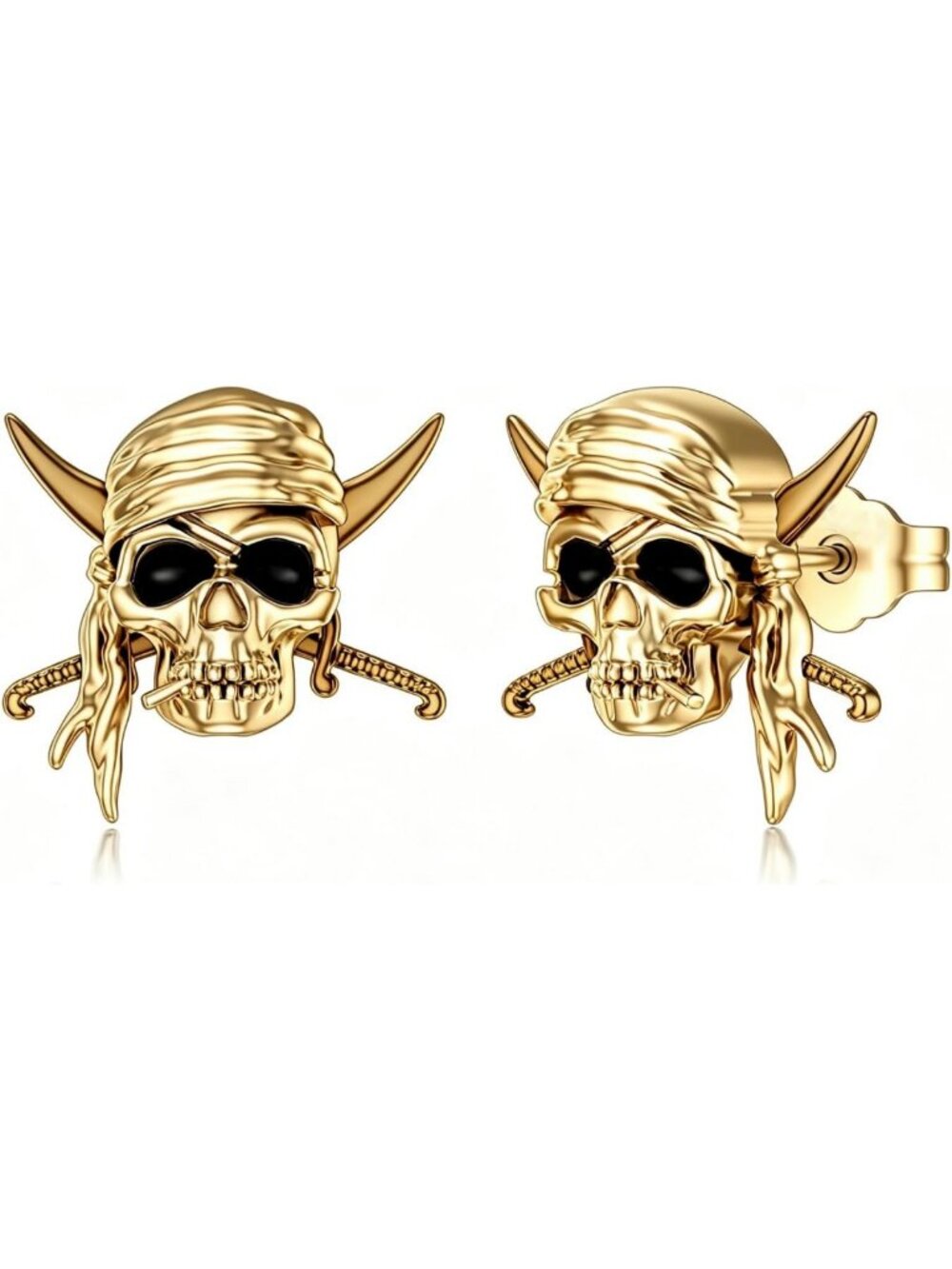 Gothic Skull Earrings for Women & Men, 14K Gold Skeleton Hand Jewelry Gifts